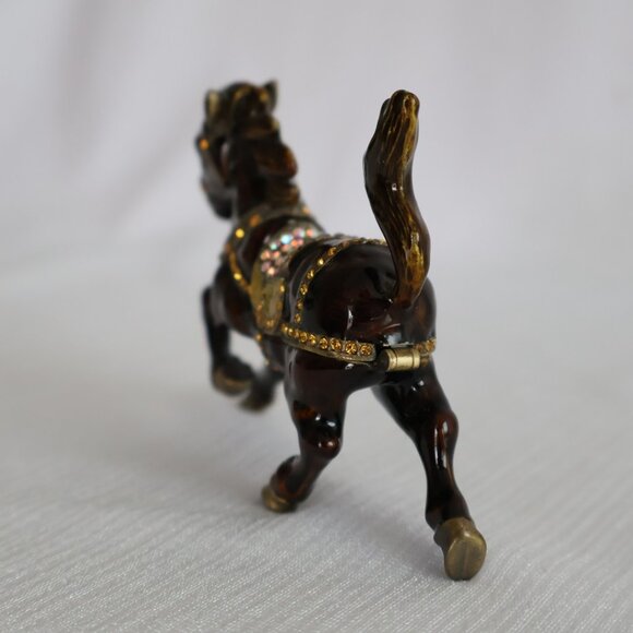 Rhinestone Encrusted -  Enameled Horse Figurine - 4" x 2" - Picture 4 of 11
